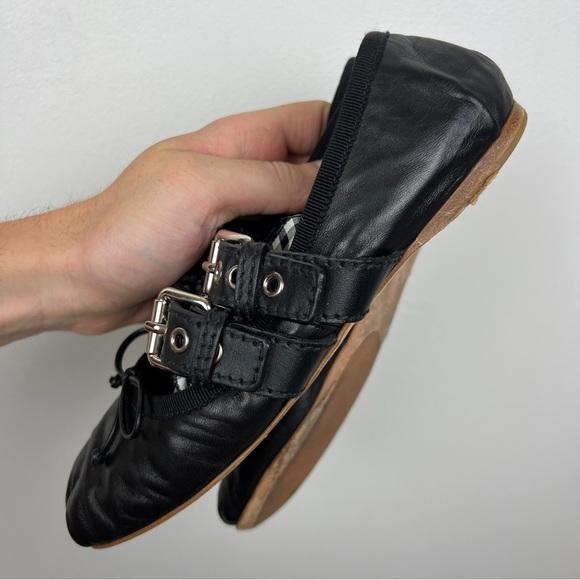 Miu Miu Ribbon Strap Mary Jane Leather Ballet Flats - Picture 9 of 12